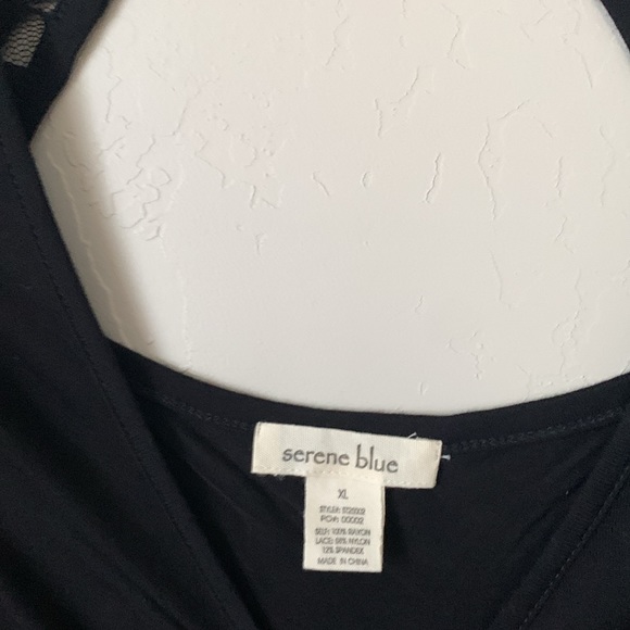 Serene Blue  Black Lace Cutout Tee - Picture 5 of 5